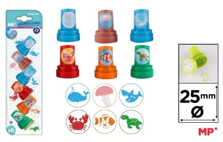 Stempelki dla dzieci morskie zwierzęta 6szt - MP Main Paper