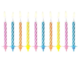Świeczki urodzinowe 6cm 10szt - PartyDeco