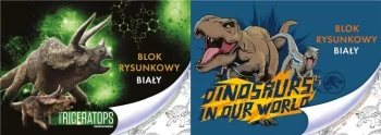 Blok rysunkowy A4/20K biały Jurassic Park - Beniamin