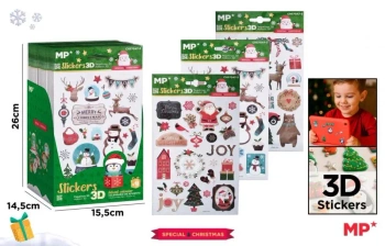 Naklejki świąteczne Boże Narodzenie 3D MIX - MP Main Paper