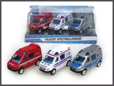 Auto mini van uprzywilejowany 8cm.metal.3szt pod kloszem   HIPO