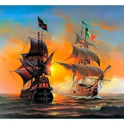 Mozaika diamentowa 5D - Żaglowce 40x30cm - Titanum