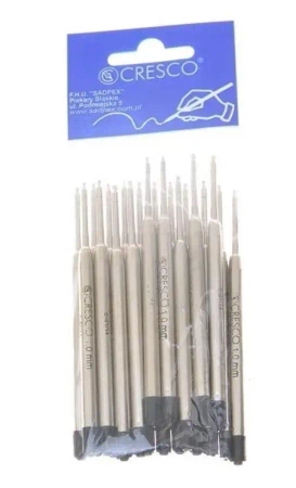 Wkład do długopisów metal Non Stop 1mm cz. (20szt) - Cresco