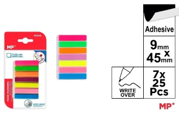 Zakładki indeksujące fluor 45x9mm 7x25szt - MP Main Paper