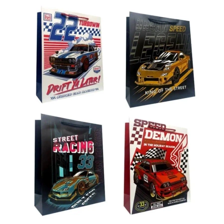 Torebka prezentowa dziecięca S matal. Racing mix - Ju-Piter