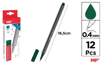 Cienkopis 0.4mm ciemnozielony (12szt) - MP Main Paper