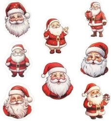 Naklejki papierowe na taśmie Mikołaj 500szt - Titanum