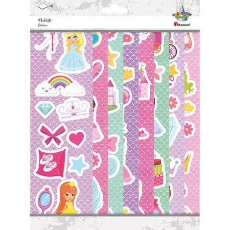 Naklejki papierowe 8 plansz księżniczki/akcesoria - Titanum