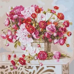Malowanie po numerach - Bukiet wspomnień 50x50cm - Ideyka
