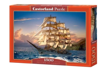 Puzzle 1500 Zachód słońca na żaglach CASTOR - Castorland