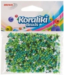 Koraliki akrylowe do nawlekania białe zielone 35mm - Brewis