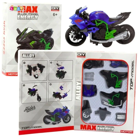 Motocykl do skręcania metalowy 1:14 - Leantoys