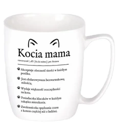 Kubek ceramiczny biały Kocia mama - Nadwyraz