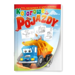 Kolorowe pojazdy. Kolorowanka z naklejkami - opracowanie zbiorowe
