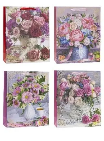 Torebka ozdobna 26x32x12cm mix ROZETTE
