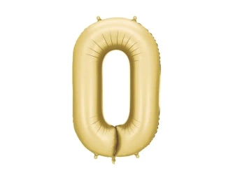 Balon foliowy cyfra 0 86cm złoty - PartyDeco