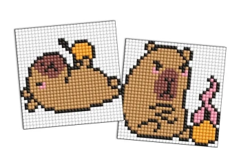 Diamentowa mozaika naklejka - Kapibara pomarańcza - Ideyka