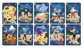 Zeszyt A5/16K kratka Pirates (10szt) - Elanders