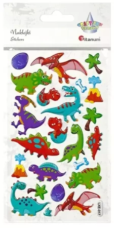Naklejki wypukłe dinozaury 23szt - Titanum