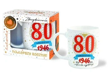 Kubek Premium Urodziny 80 - Kukartka