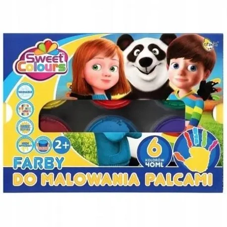 Farby do malowania palcami 6 kolorów 40ml - Sweet colours