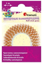 Taśma z kryształkami samoprzyl. 12mmx1m pomarańcz - Titanum