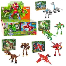 Klocki konstrukcyjne Dinozaur robot 2w1 MIX - Leantoys