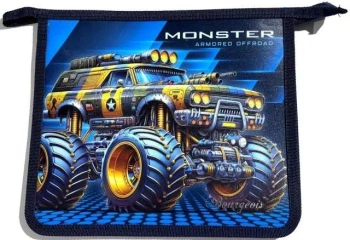 Teczka-torba A5+ zapinana na zamek Monster Truck - Fresh
