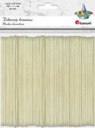 Drewniane patyczki proste 18x150mm 70szt - Titanum