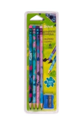 Ołówki trójkątne z gumką temperówka Disney Core Stitch blister 4 szt. - PATIO