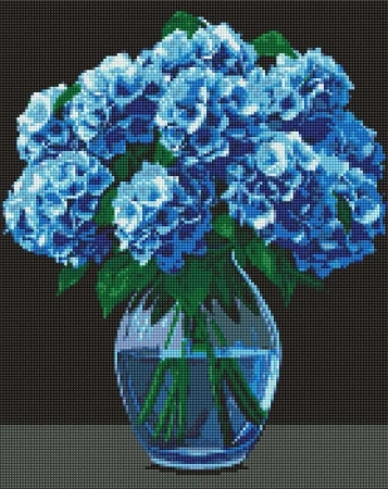 Diamentowa mozaika - Bukiet hortensji 40x50cm - Ideyka