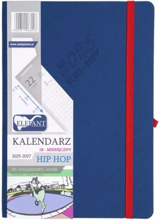 Kalendarz 2025/2027 B5 18M + notes Hip Hop granat - praca zbiorowa