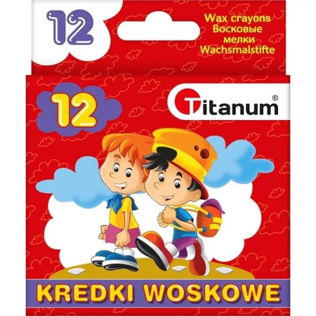 Kredki świecowe 12 kolorów - Titanum