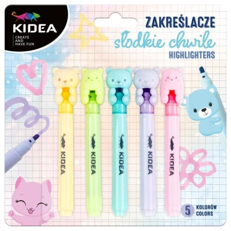 Zakreślacze słodkie chwile 5szt KIDEA - DERFORM