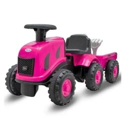 Jeździdełko traktor z przyczepą Benny różowy - Baby Mix