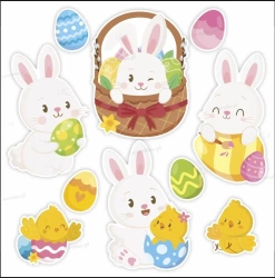 Dekoracja Wielkanoc Zajączki A4 - LearnHow