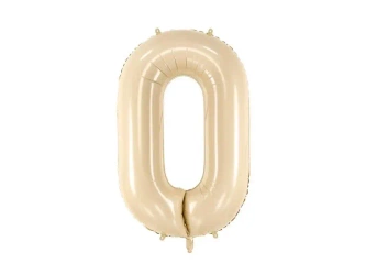 Balon foliowy 0 beż 72cm - PartyDeco