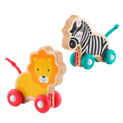 Fisher-Price Drewniane zwierzątka do pchania 2 pak Zestaw