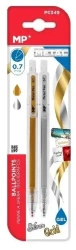 Długopis żelowy metalizowany 0,7mm srebrny złoty - MP Main Paper