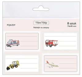Naklejki na zeszyty Pojazdy - Mama Maluje