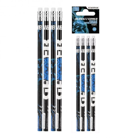 Ołówek z gumką HB Pad 4szt - STARPAK