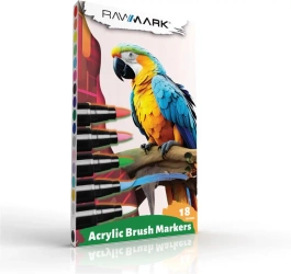 Markery Brush akrylowe 18 kolorów - Rawmark