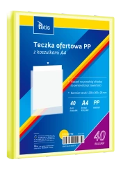 Teczka ofertowa A4 PP + 40 koszulek żółta - Tetis