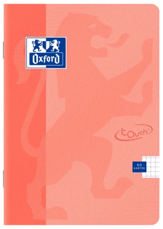 Paczka Zeszyt A4 60k kratka Oxford touch pastel koralowy pakiet 5 sztuk - Oxford art pap