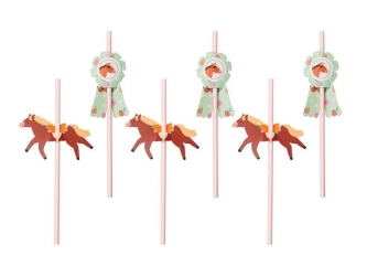 Słomki konie 19.5cm 6szt - PartyDeco