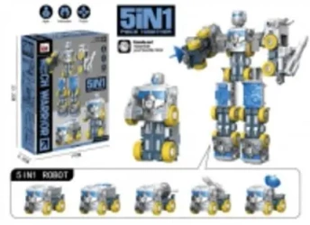 Robot 5w1 skręcany niebieski - Pro Kids