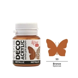 Farba akrylowa metaliczna bronze 53 20ml - Rosa