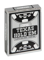 Karty Texas Hold'em srebrny/czarny CARTAMUNDI