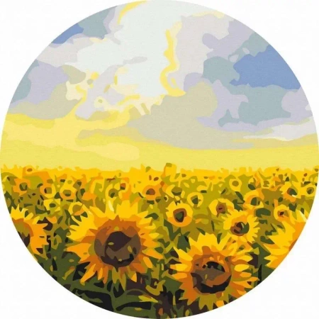 Malowanie po numerach okrągłe - Pola słoneczników - Twoje Hobby