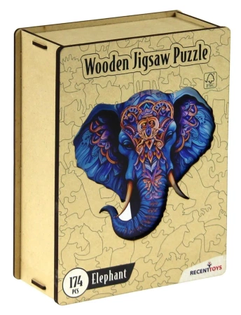 Puzzle 174 drewniane Słoń - Recent Toys